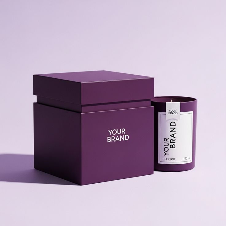 Candle Boxes With Spot UV with logo
