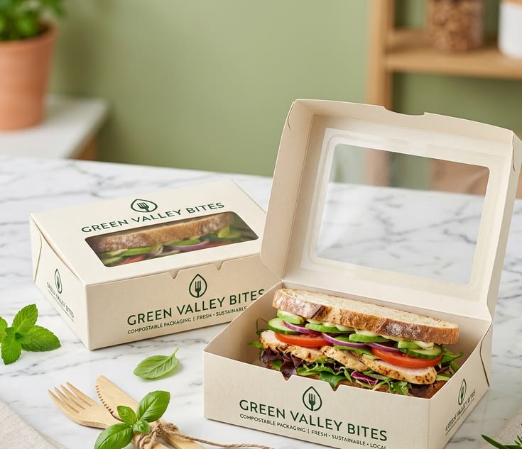 Custom Kraft Sandwich Boxes