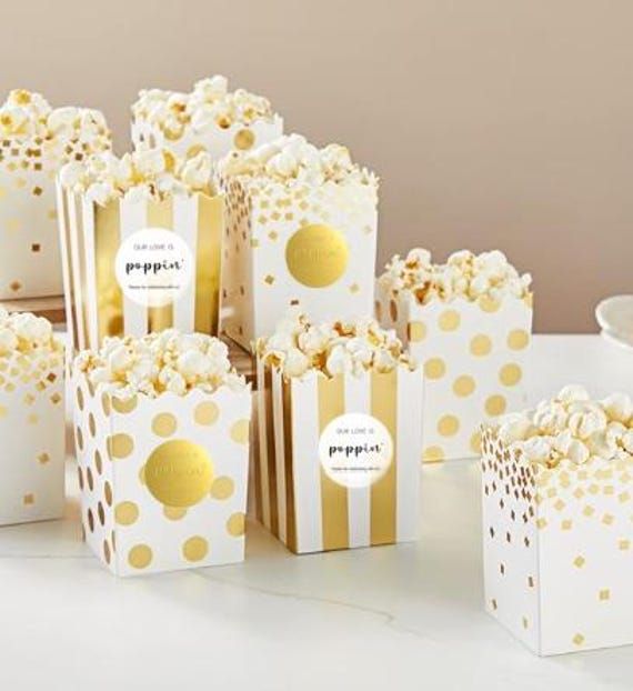 Gold Foil Printed Popcorn Boxes