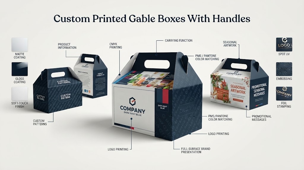 Gable Boxes With Handles: Easy-Carry Packaging for Businesses 7 Custom Printed Gable Boxes With Handles