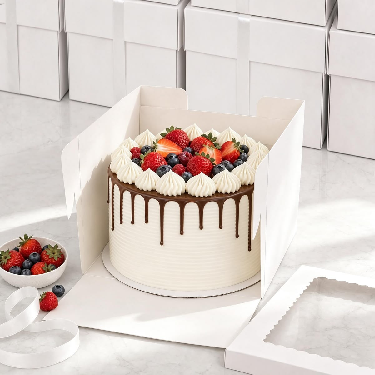 Custom Lid And Tray Cake Box1