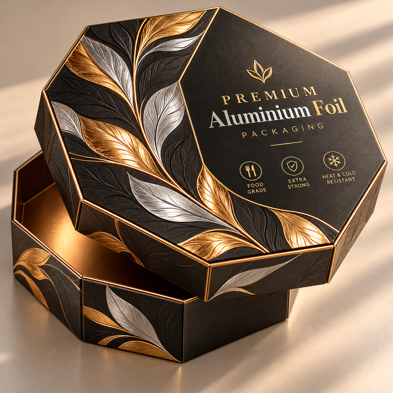 Custom aluminium foil packaging boxes with premium finish