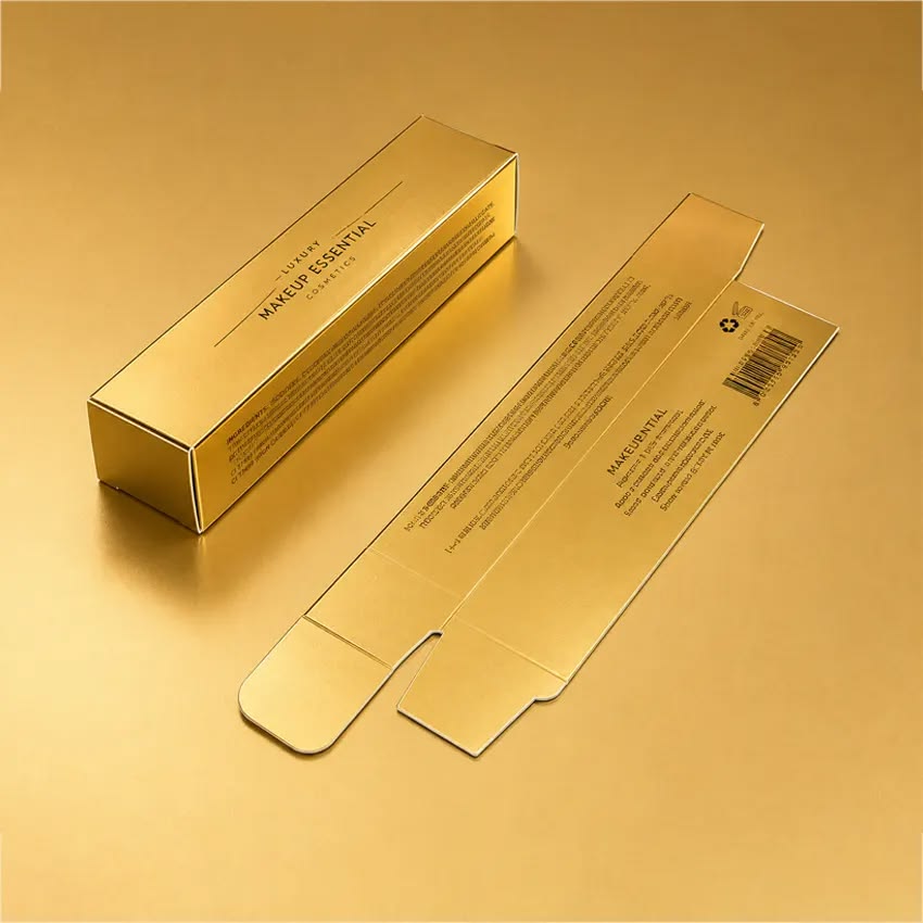 Custom gold foil boxes with an elegant metallic finish